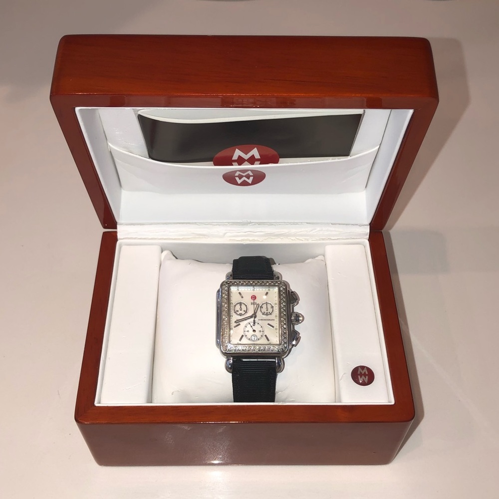 Michele Stainless Steel Diamond watch